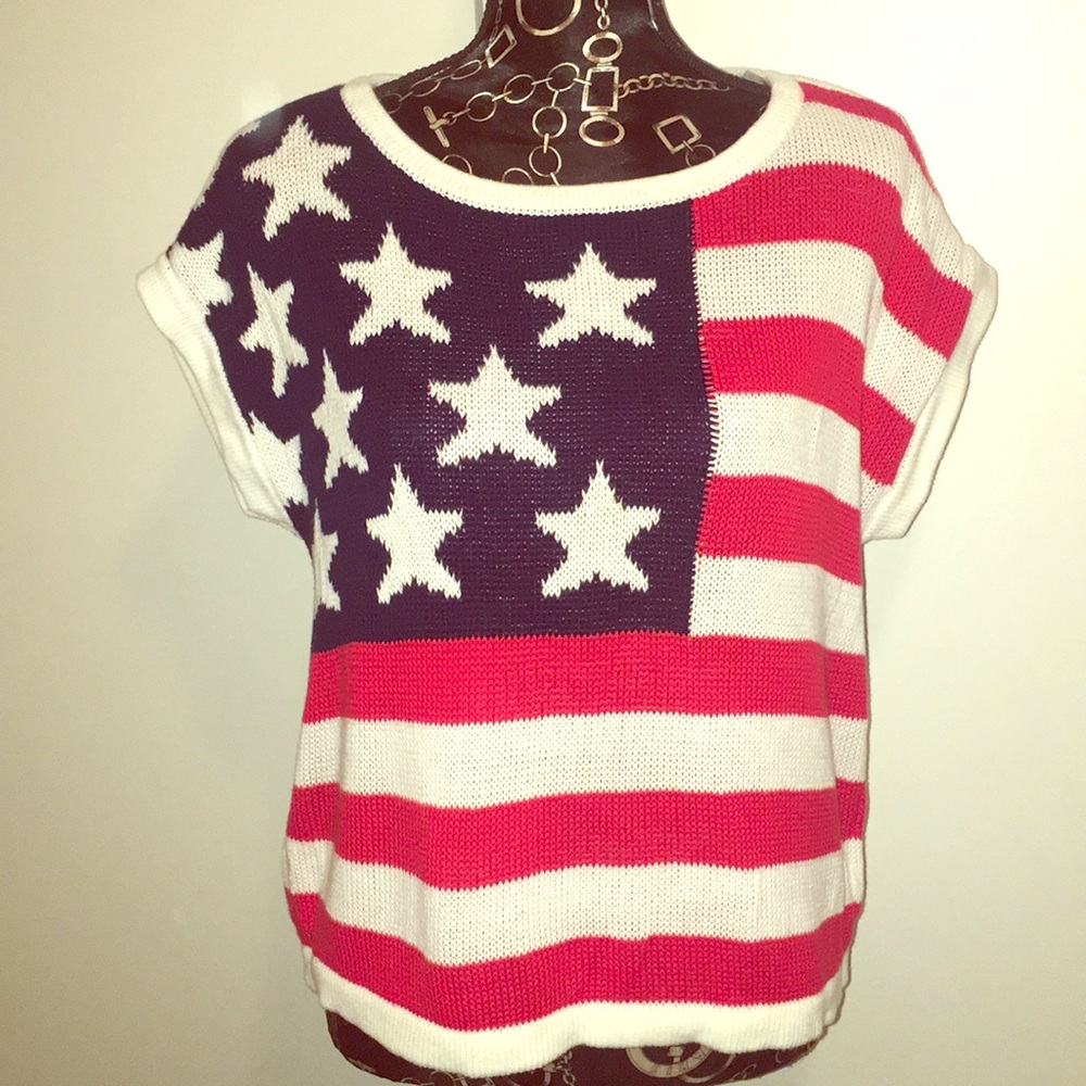American Flag Knit Top